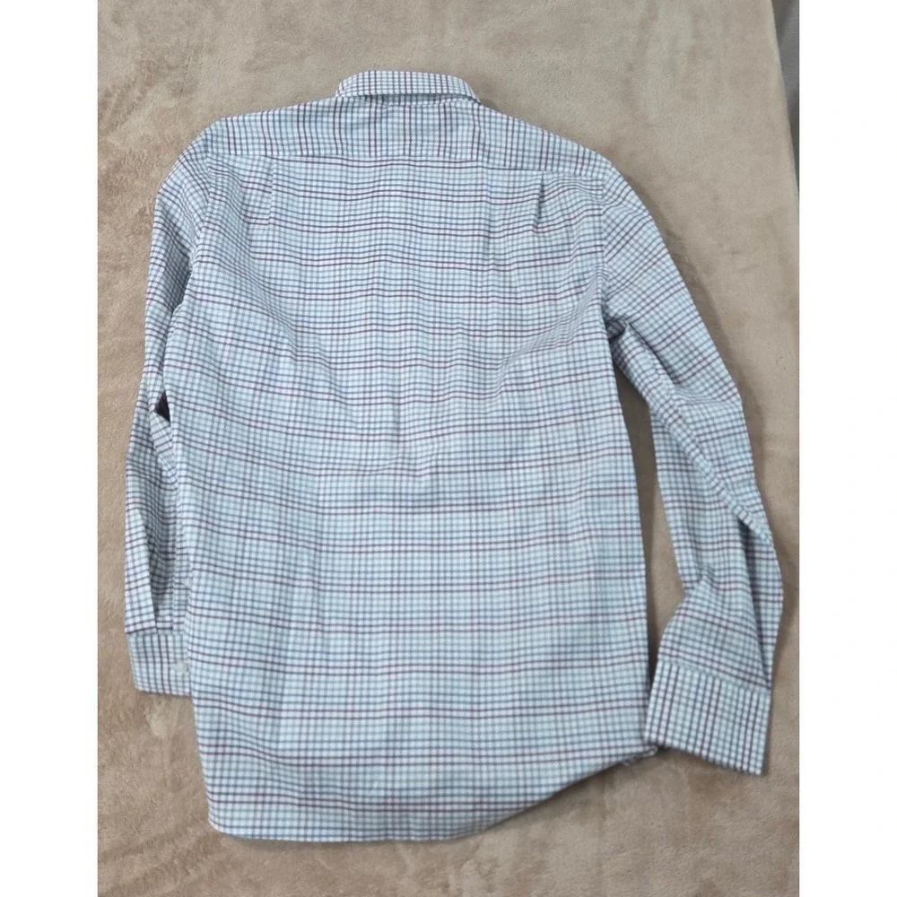 J. Crew Ludlow Dress Shirt men 16.5/35 Blue purple plaid Slim fit L/S AA834 NEW